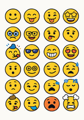 Obraz premium vector funny smile emoji set