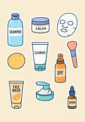 Skincare Essentials Collection Beauty Product  Illustration