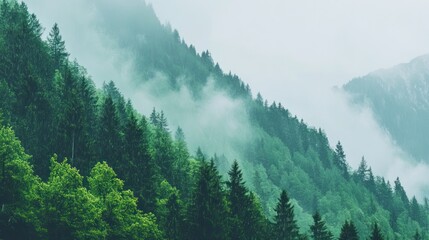 Misty mountain forest