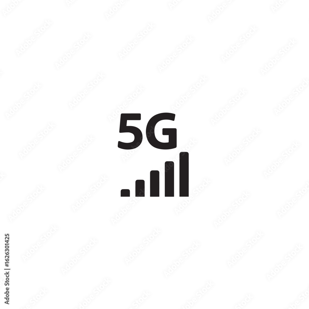 Poster vector art of 5g signal strength indicator isolated on white background