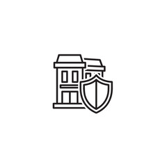 Vector art of building security and protection icon, isolated on white background