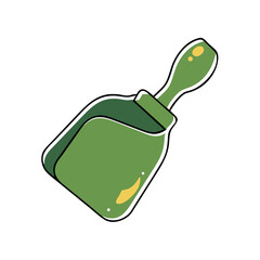 Doodle style fertilizer scoop icon for gardening and agricultural design needs