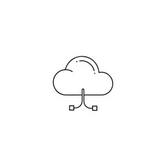 Vector art of cloud network connection icon isolated on white background