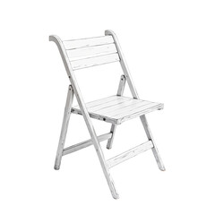 White folding chair isolated without background for versatile use  