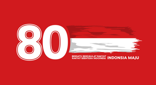 80 Years of Progressive Indonesia Vector Illustration of a Message of Unity