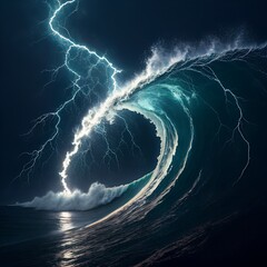 lightning over the sea