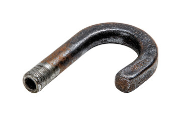 Rusty, hooked metal pipe fitting