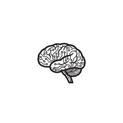Vector art of stylized brain with digital circuits isolated on white background