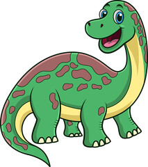 Smiling Brontosaurus Cartoon