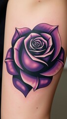 Ok Tattoo of a detailed stylized purple rose
