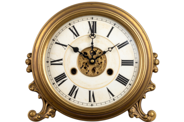 antique clock isolated on white