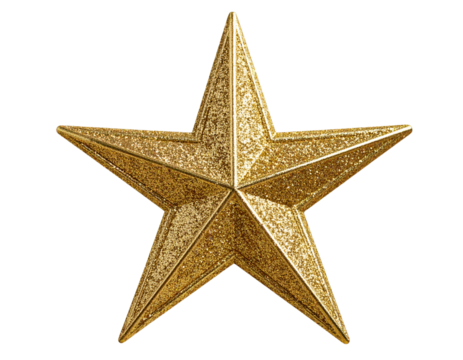 Golden Christmas Tree Topper Star PNG