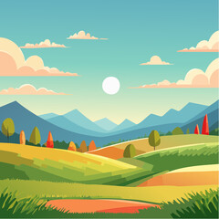 Obraz premium vector texture summer landscape, vibrant colors