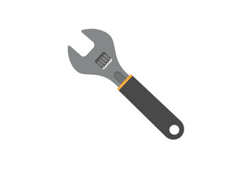 Obraz premium Adjustable wrench a gray tool with a black handle poised for tightening