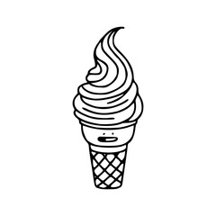 smiling ice cream cartoon illustration