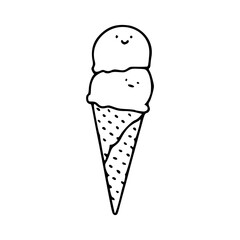 smiling ice cream cartoon illustration