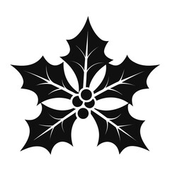 holly vector clean black silhouette design white background
