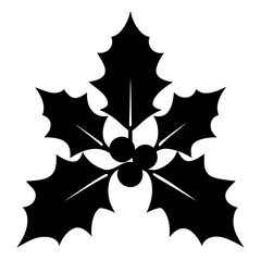holly vector clean black silhouette design white background