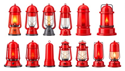 Red lanterns in various styles