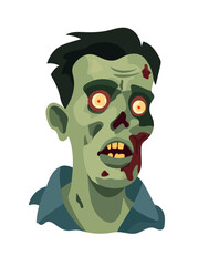 Zombies for Halloween. Flat vector clipart, illustration with isolated background.