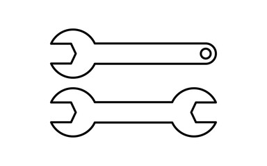 Simple and cute line icon of spanner wrench for automotive maintenance and repair tools illustration