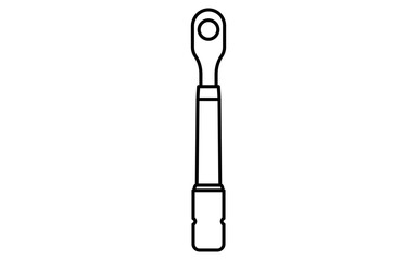 Simple and cute line icon of torque wrench for car maintenance, repair tools and mechanical equipment illustration