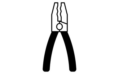 Simple and cute line icon of pliers tool for car maintenance and repair illustration