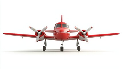 Vibrant red airplane isolated on white captivating studio shot of miniature aviation