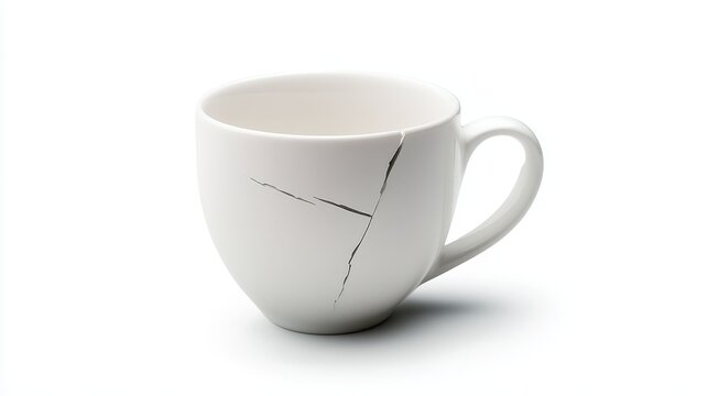 The silent story of cracked white cup study in fragility and imperfection