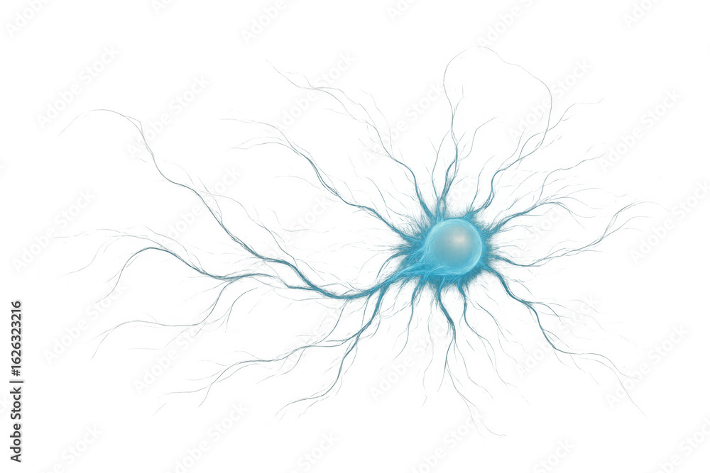 Poster electric signals traveling through neuron synapses, representing neural network activity, on a trans