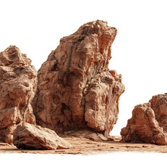 arid desert terrain with large rock formations
