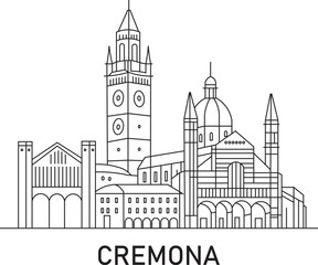 Fototapeta premium Cremona City Line Draw Simple Minimalist