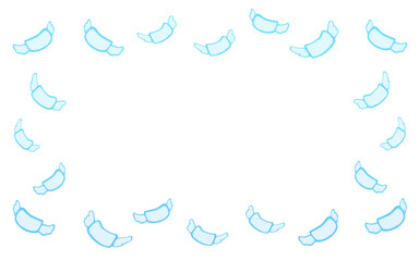 Flying money blue watercolor frame