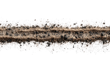 Long, textured, tan-brown band of granular material,  with scattered, colorful specks