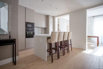 modern luxury dining room interior, 3d render