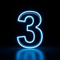 Naklejka premium A mesmerizing neon-blue glowing digit 