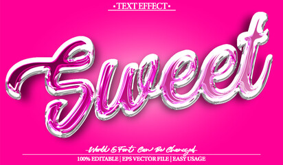 Sweet Vector Text Effect Editable Alphabet Pink Candy Snack Sugar