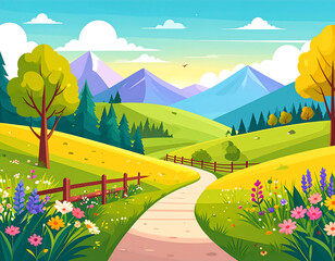 Naklejka premium Pathway to the Hills