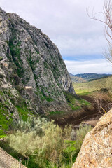 Hiking to Montejaque dam (Presa de Montejaque) and Hundidero cave (Cueva del Hundidero) in the province of Malaga, Andalusia, Spain