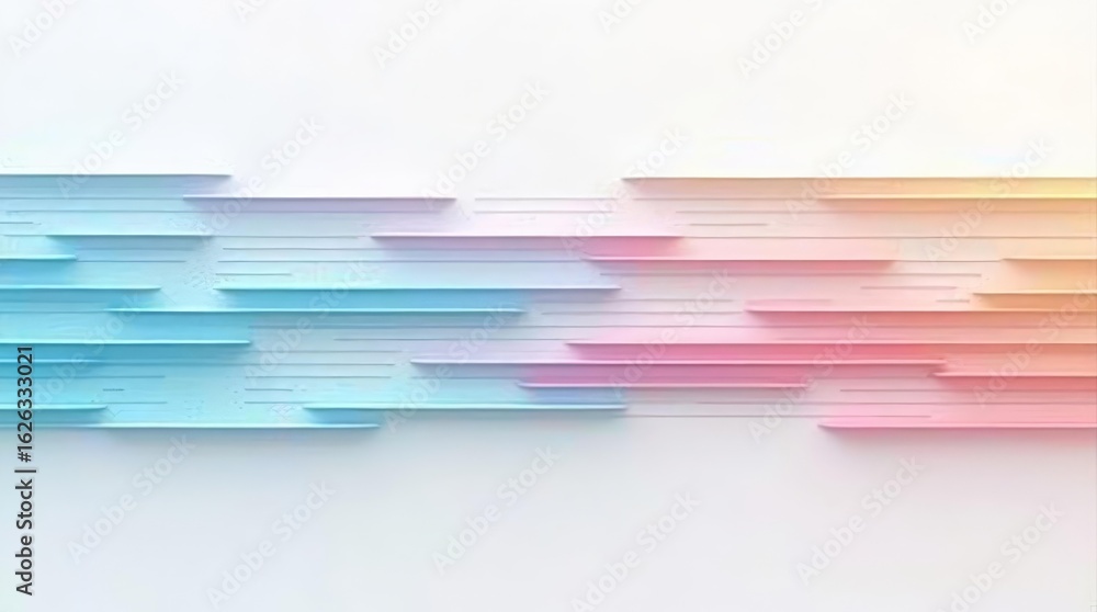 Poster horizontal pastel panels floating over white background for user segmentation concept