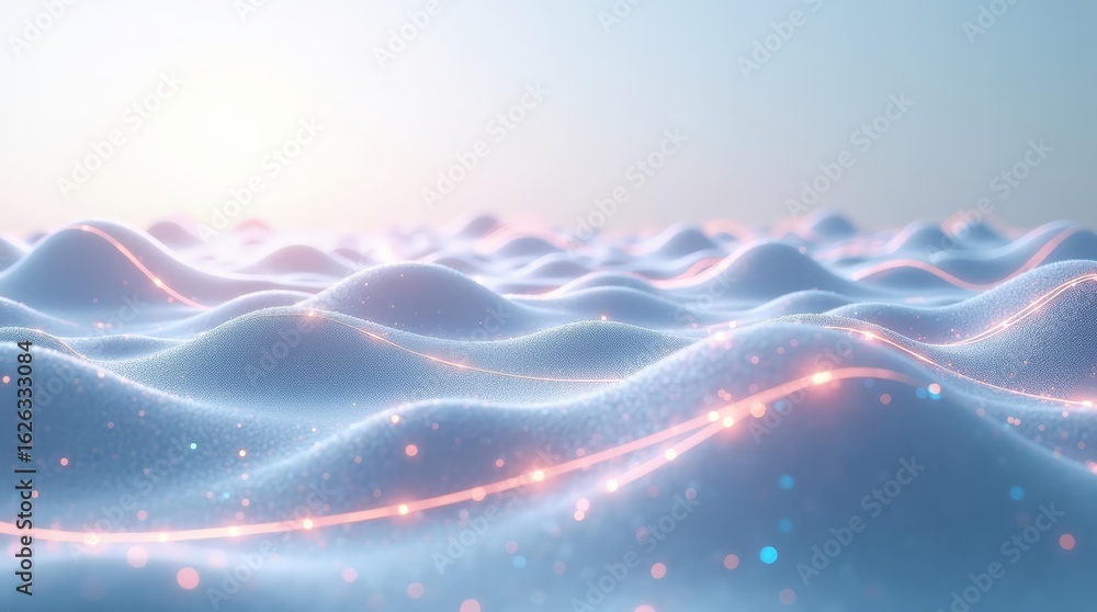 Aufkleber minimal tech topography made of curved data lines on white background, clean concept for analytics