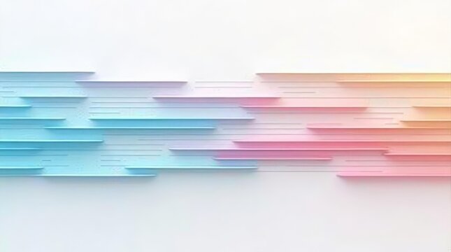 Horizontal pastel panels floating over white background for user segmentation concept