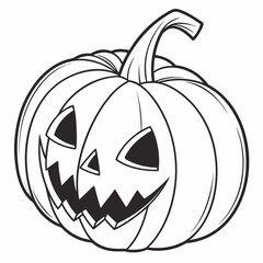 Jackolantern with a carved face isolated on white background