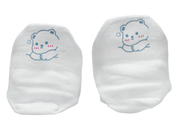 Baby socks isolated on a white background. Little kittens in the image, Clipping path included.