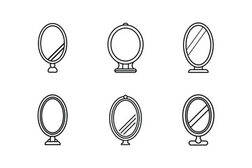 mirror icon line art vector illustration