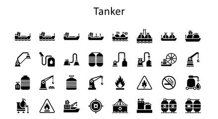 Tanker and Industrial Transport Icons