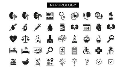 Nephrology and Kidney Health Icons