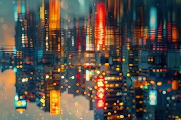 Obraz premium Premium Quality Picture of Abstract Reflection of Cityscape