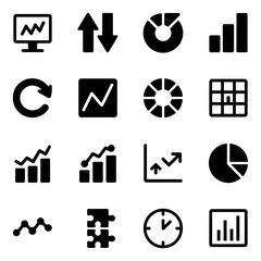 Financial charts graphs and icons isolated on transparent background isolated on a transparent background
