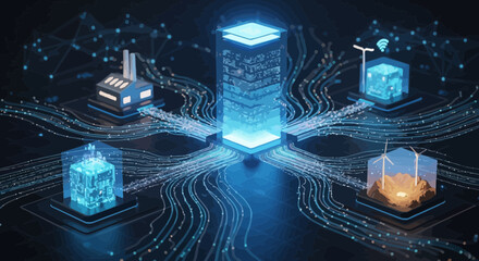 Digital City Data Flow Connection With Smart Industry Concept